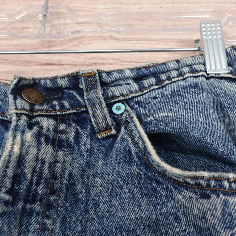 Levi's Orange Tab Shorts Mens 30 Blue Denim Distressed Cutoff USA Vintage